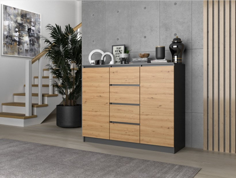 2D4S chest of drawers 120x40x97 cm, anthracite/artisan
