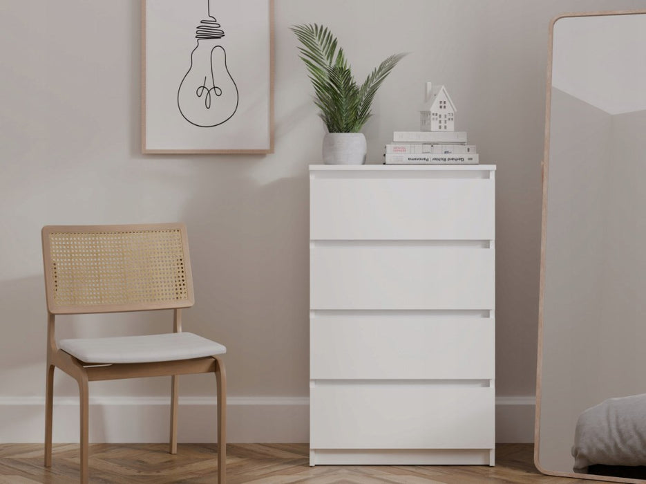 M4/60 MALWA CHEST OF DRAWERS 4 DRAWERS WHITE