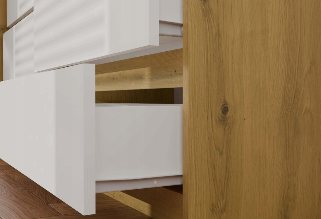 M6 MALWA CHEST OF DRAWERS 120 CM 6 DRAWERS OAK ARTISAN/WHITE