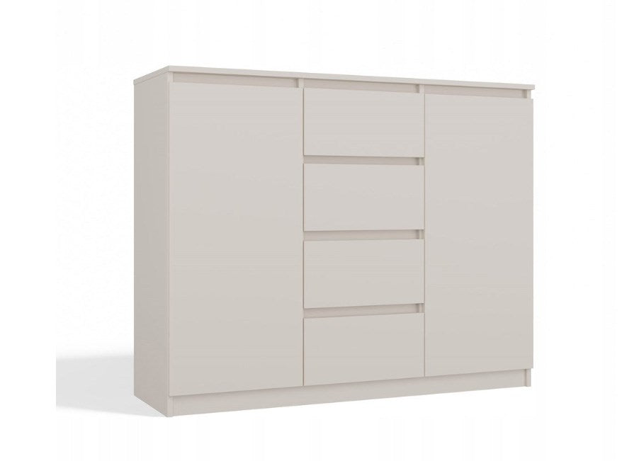 CHEST OF DRAWERS WITH 2 DOORS AND 4 DRAWERS, CASHMERE COLOUR