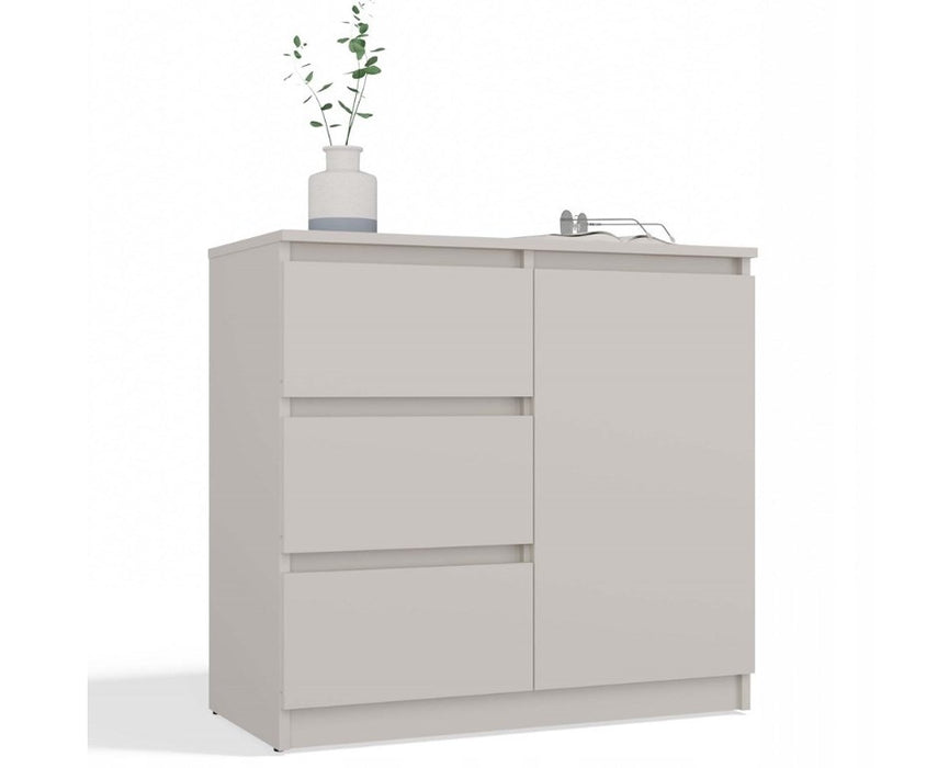 CHEST OF DRAWERS 1 DOOR 3 DRAWERS COLOUR CASHMERE