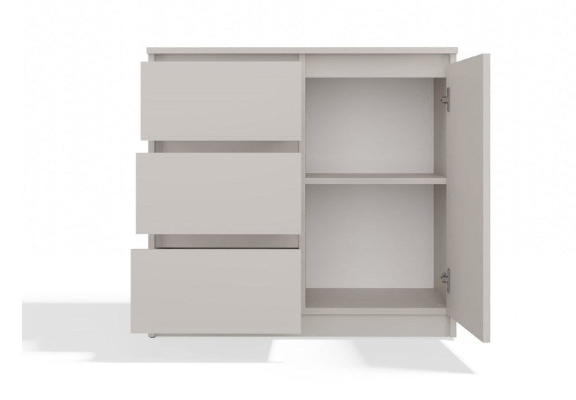 CHEST OF DRAWERS 1 DOOR 3 DRAWERS COLOUR CASHMERE
