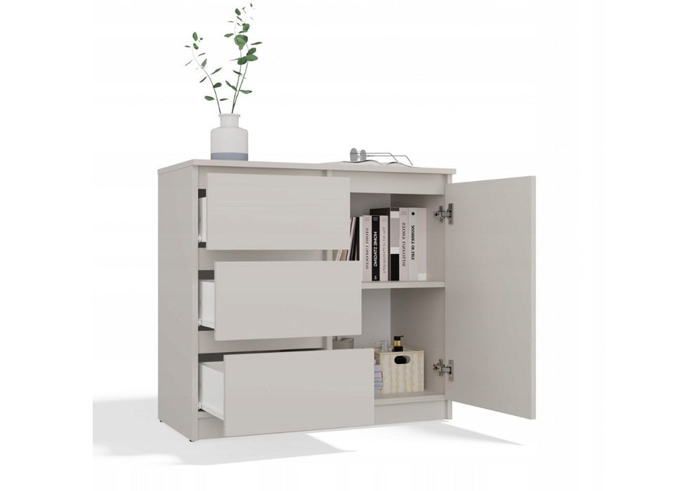 CHEST OF DRAWERS 1 DOOR 3 DRAWERS COLOUR CASHMERE