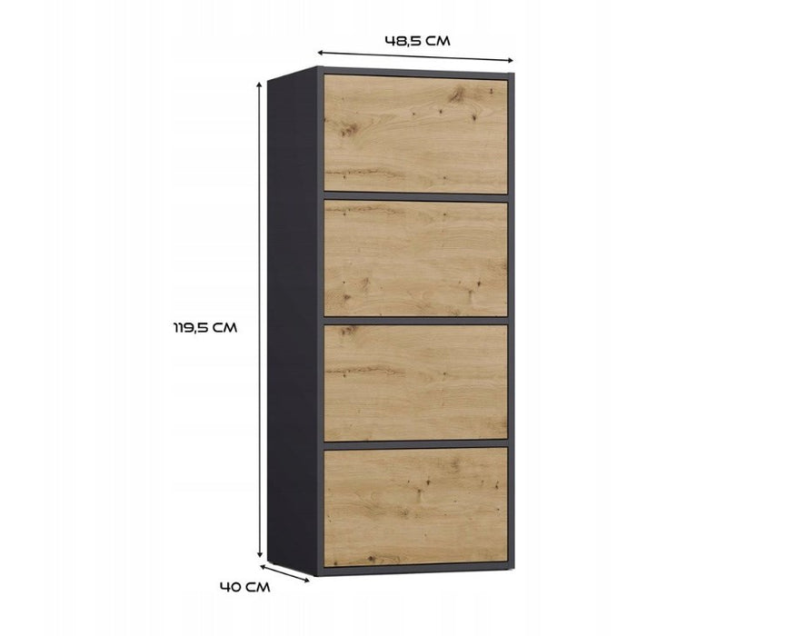 ALMA CHEST OF DRAWERS, ANTHRACITE/ARTISAN OAK