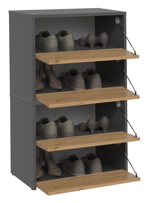 Topeshop MODO X2 ANT/ART shoe organizer Closed Anthracite, Oak