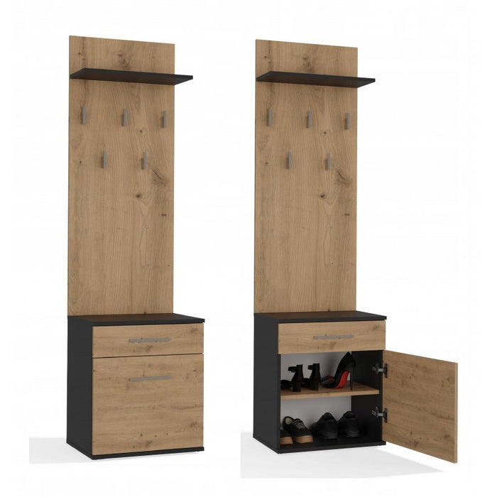 Topeshop DUO WIESZAK ANT/ART clothing hanger Anthracite, Oak