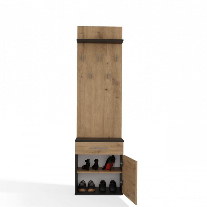 Topeshop DUO WIESZAK ANT/ART clothing hanger Anthracite, Oak