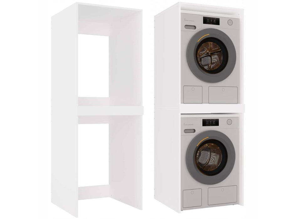 POLA TWIN WHITE WASHING MACHINE AND DRYER CABINET