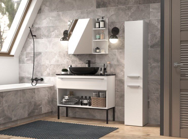 Bathroom cabinet NEL II 31x30x174 cm, matt white