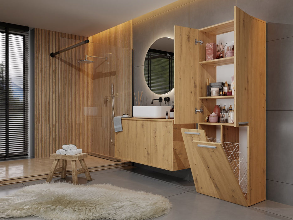 Topeshop NEL 2K DD ART KPL bathroom storage cabinet Oak