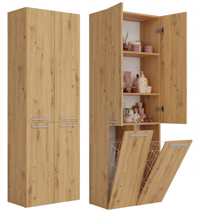 Topeshop NEL 2K DD ART KPL bathroom storage cabinet Oak