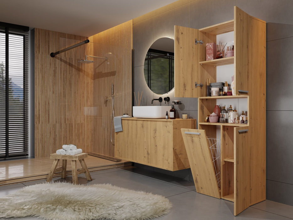 Topeshop NEL 1K DK ART KPL bathroom storage cabinet Oak