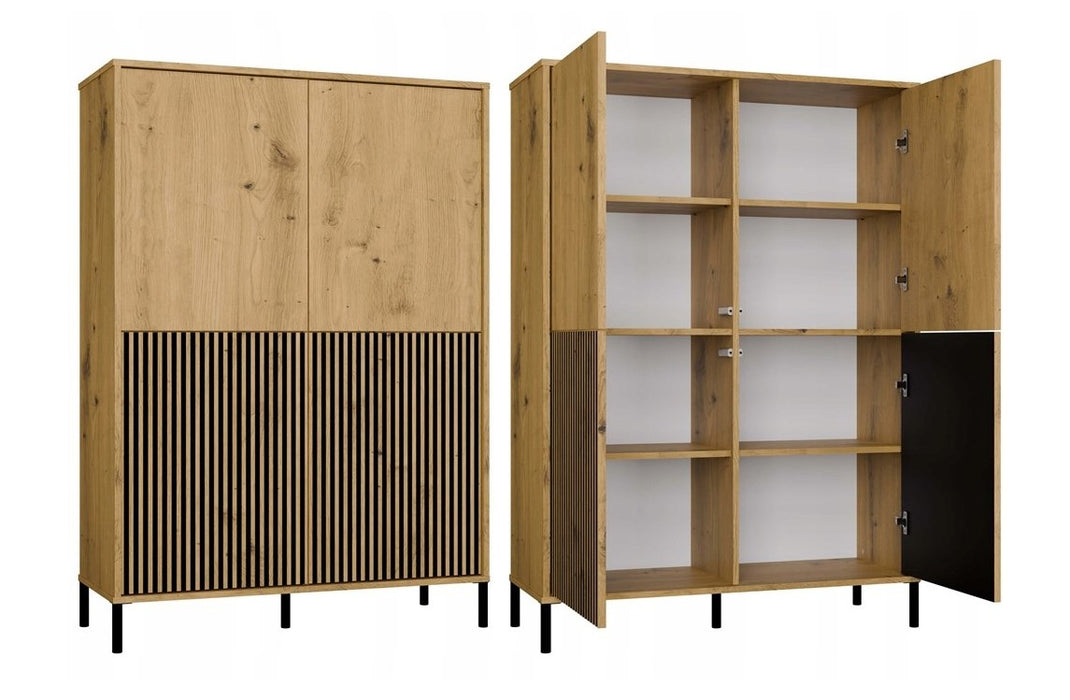KAMARO 4DK SLIM/GŁ OAK ARTISAN DISPLAY CABINET