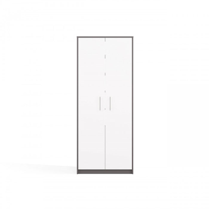 OLIV 2D CLOSED SHELVING UNIT, ANTHRACITE/WHITE SET