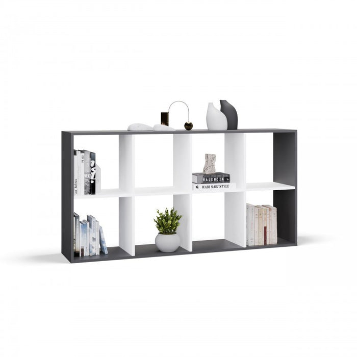 MALAX 2X4 SHELVING UNIT, ANTHRACITE/WHITE