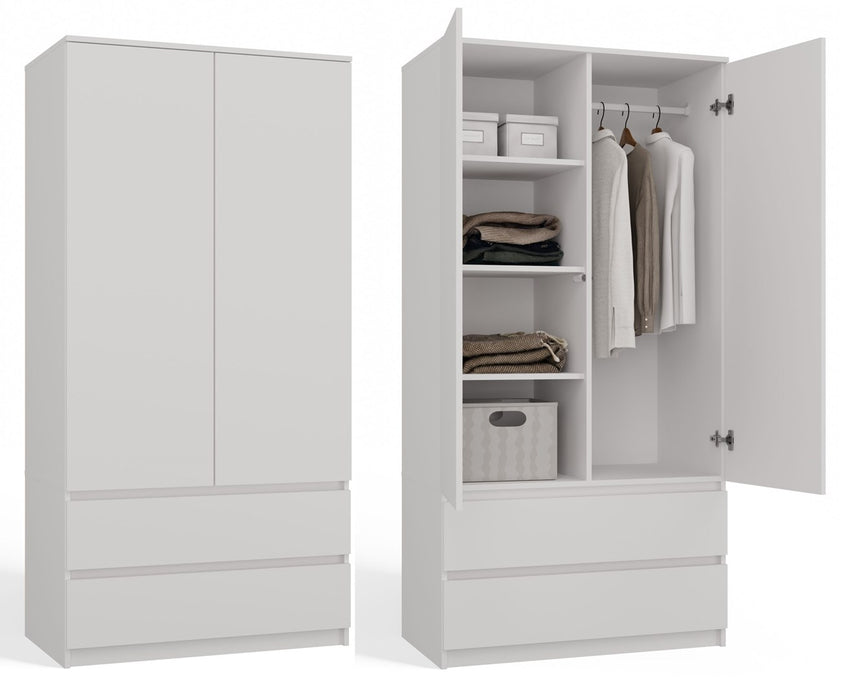 Topeshop SZAFA MALWA B bedroom wardrobe/closet 5 shelves 2 door(s) White