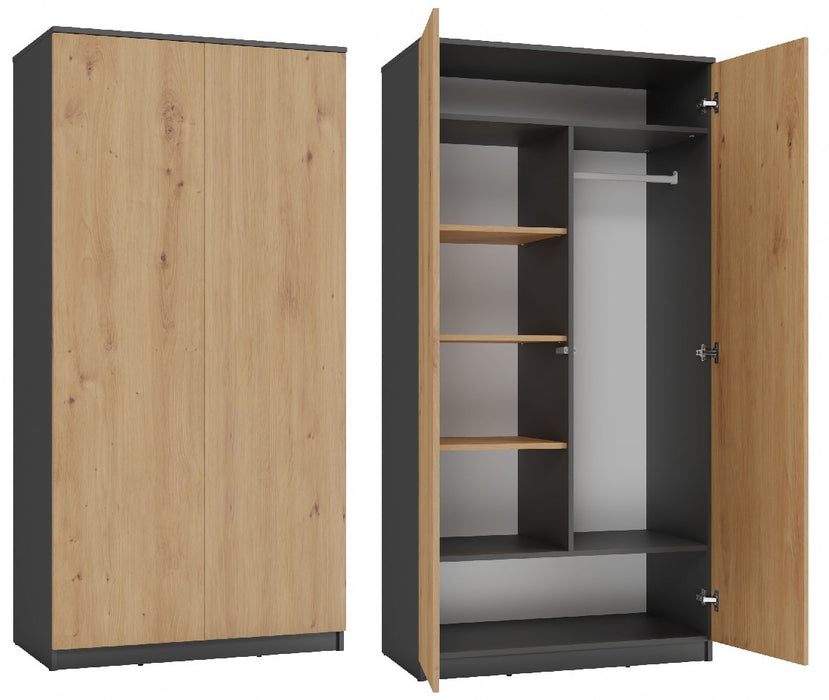Topeshop SD-90 ANT/ART KPL bedroom wardrobe/closet 7 shelves 2 door(s)