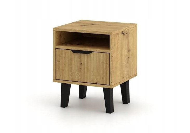 SCANDI 1S SLIM OAK ARTISAN BEDSIDE TABLE