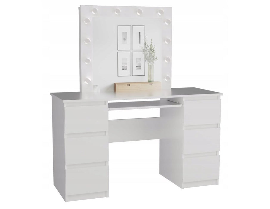 KUBA desk set, white matt + MARINA mirror
