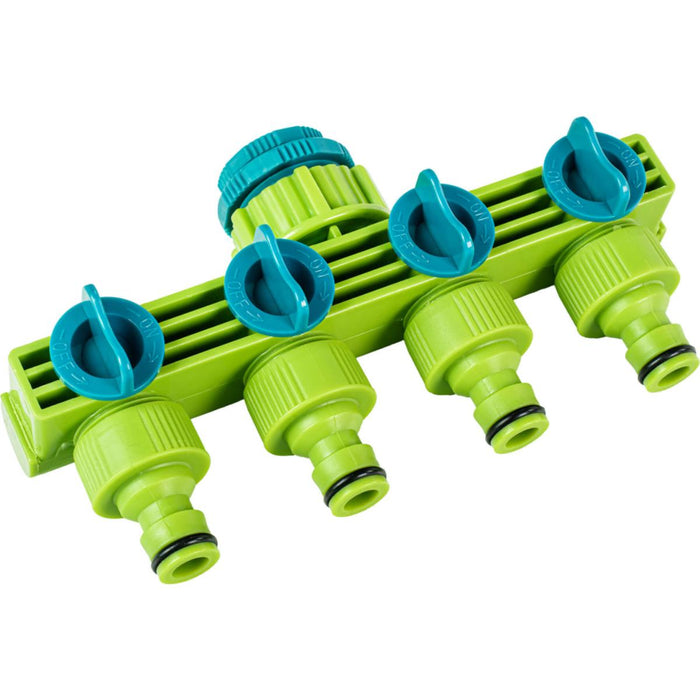 DISTRIBUTOR WITH 4 OUTLETS AND STOP 1/2-3/4 TG