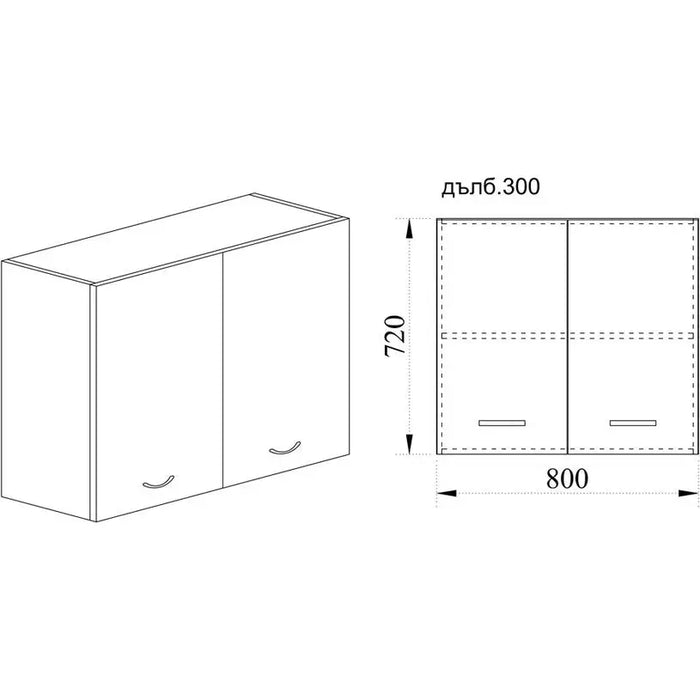 TOP ROW KITCHEN CABINET WITH TWO DOORS AND SHELF IRIM 80X30X72 CM - Модулни кухни<<<Кухненски мебели<<<Кухня<<<Praktiker