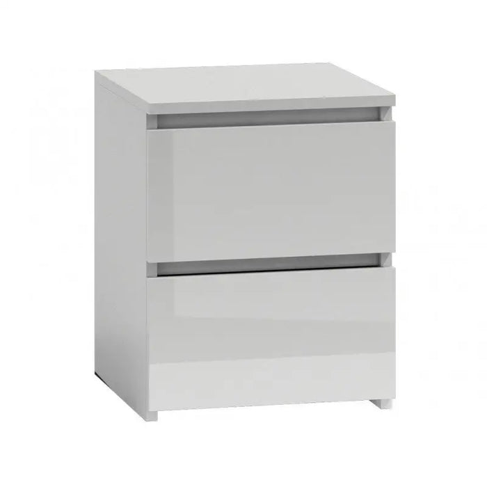 Topeshop M2 BIEL POŁYSK FRONT nightstand/bedside table 2 drawer(s) White - Bedside tables made of furniture