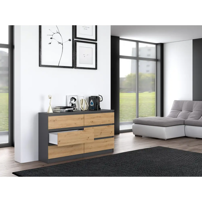 Topeshop M6 140 ANT/ART KPL chest of drawers - Chests of drawers made of furniture boardKOY-ZPM<<<ChestsKOY<<<ActionPL