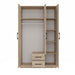 Topeshop ROMANA 120 SON L bedroom wardrobe/closet 6 shelves 3 door(s) Oak - Openable