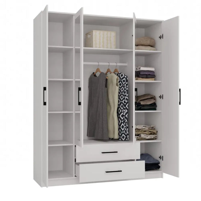Topeshop ROMANA 160 BIEL bedroom wardrobe/closet 11 shelves 4 door(s) White - Openable