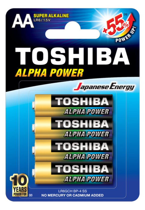 BATTERY TOSHIBA LR6 ALPHA 4 PCS