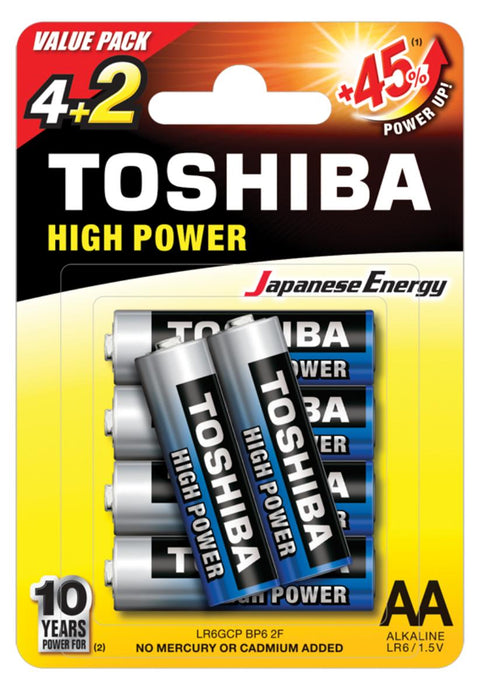 BATTERY TOSHIBA LR6 4+2 PCS