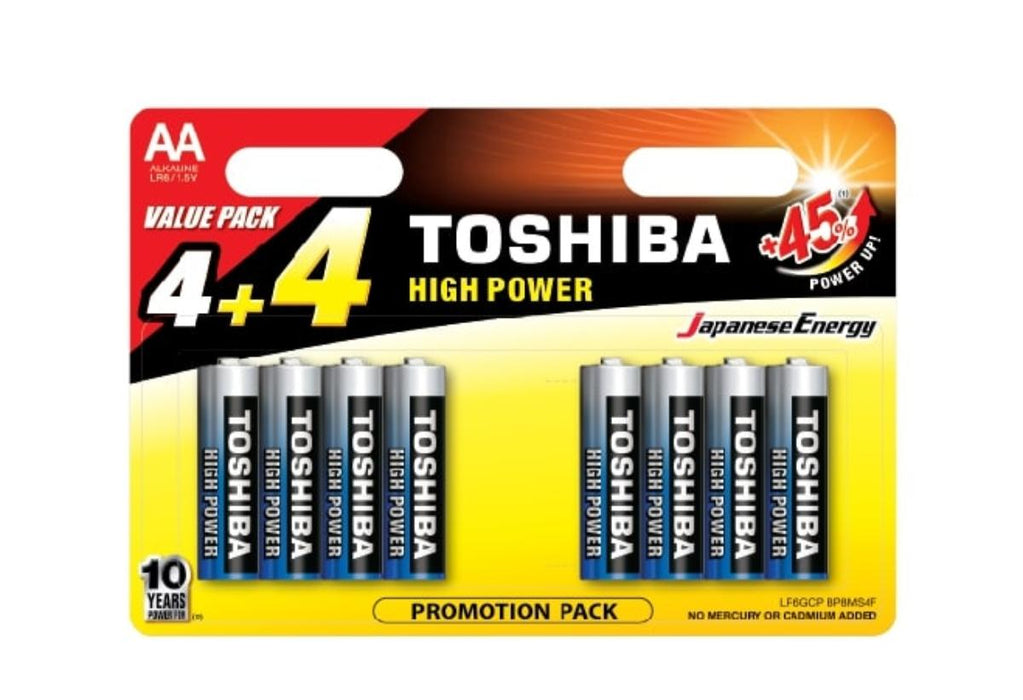 BATTERY ALKALINE LR06 4+4 VP TOSHIBA