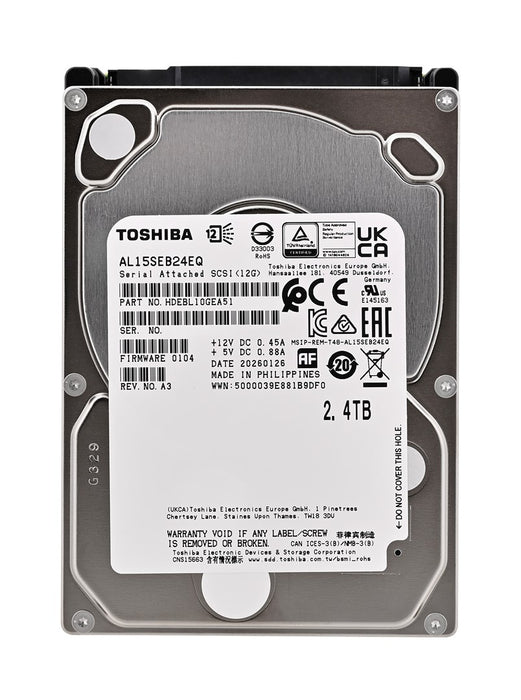 Toshiba AL15SEB24EQ internal hard drive 2.4 TB 10500 RPM 128 MB 2.5" SAS