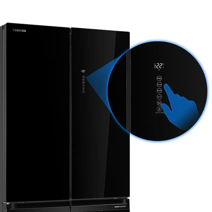 Side-by-Side Refrigerator Toshiba GR-RF677WI-PGJ(22) , 515 l, E , No Frost , Black