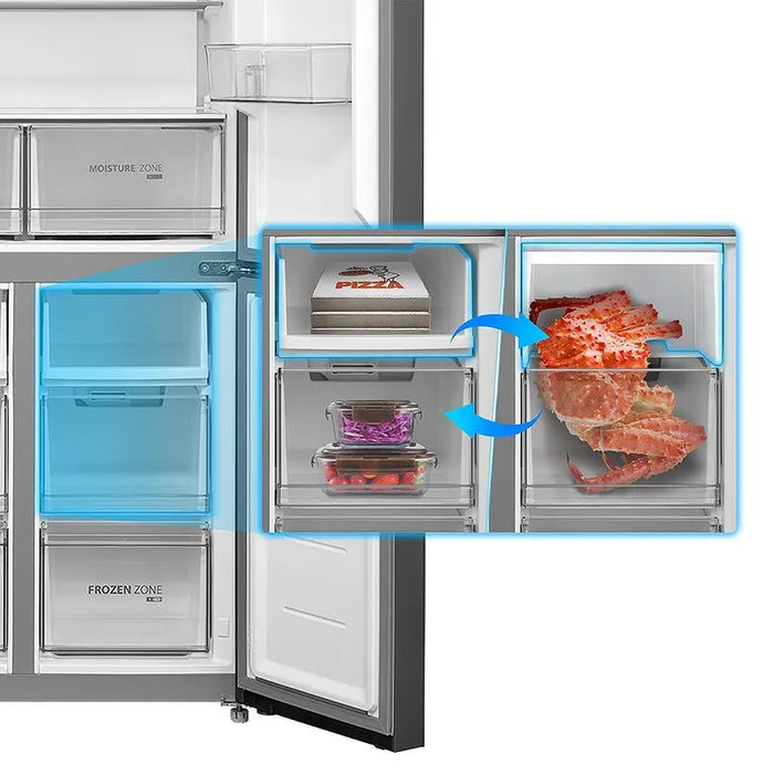 Side-by-Side Refrigerator Toshiba GR-RF677WI-PGJ(22) , 515 l, E , No Frost , Black