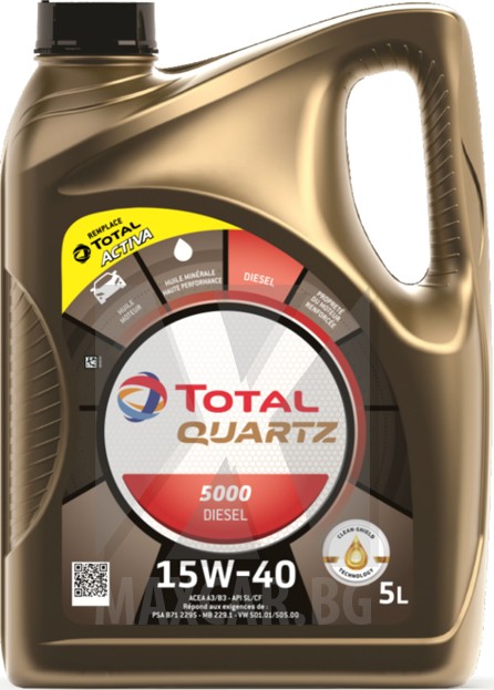 TOTAL QUARTZ 5000 DIESEL 15W-40 5L