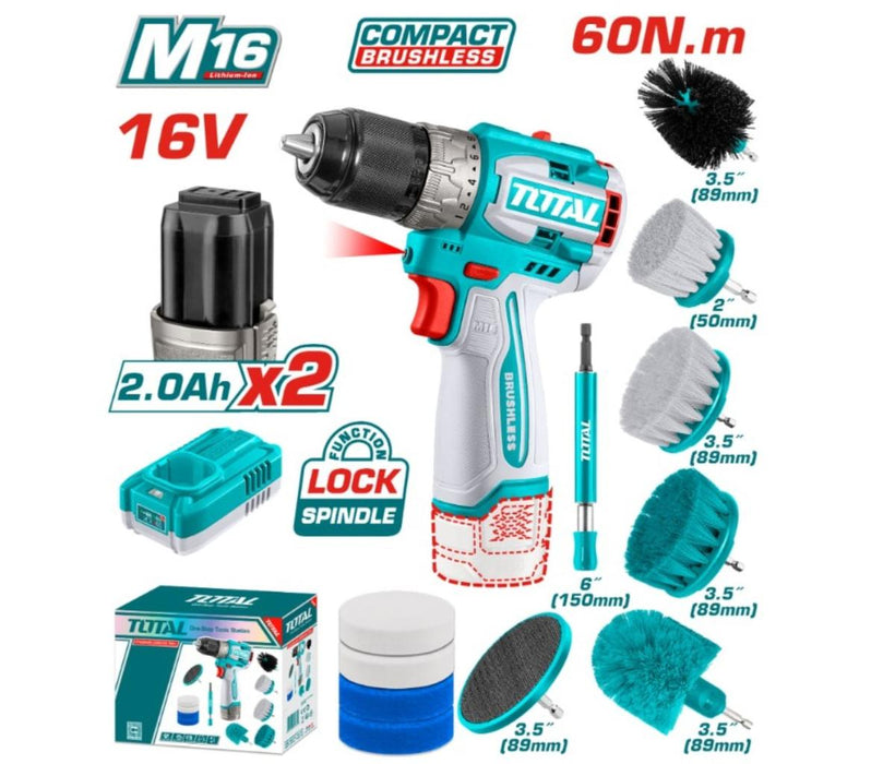 CORDLESS SCREWDRIVER WITH BRUSHES 16V, 60NM TOTAL