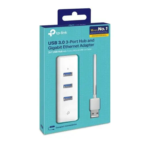 TP-Link Network Adapter Cable UE330 USB to 3 x USB 3.0 and Ethernet RJ45 1000Mb/s White EU