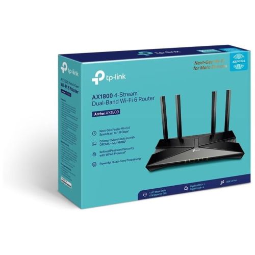 TP-LINK Router Archer AX1800 Wireless 802.11ac/1800Mbps LAN/WAN Black EU - Network<<<Основна<<<DunaXML&&&Мрежови