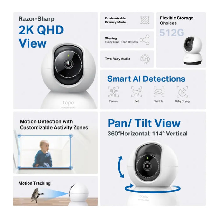 TP-Link Tapo TC72 2K QHD camera - Камери<<<Смарт устройства<<<TechMart&&&Видеокамери за наблюдение<<<Сигурност