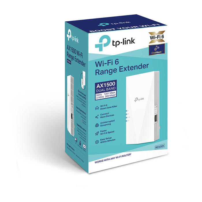 Wireless extender TP-LINK RE500X, 2.4 / 5 GHz, 1000 Mbps, White