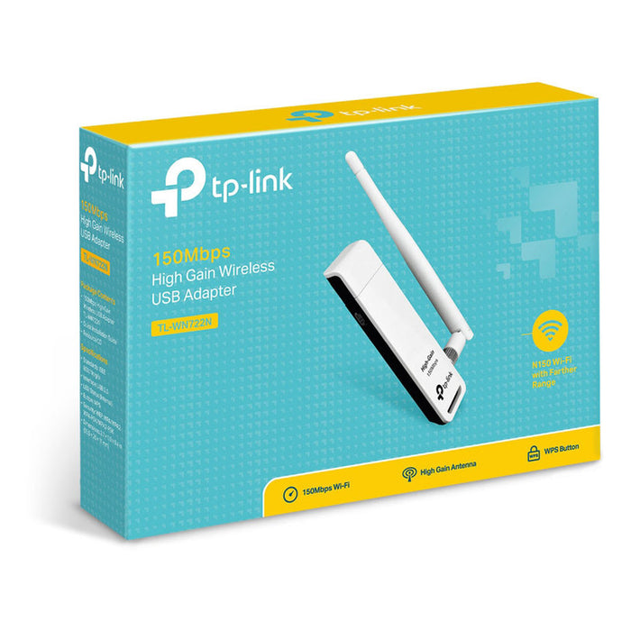 Wireless adapter TP LINK TL-WN722N, USB, 2T2R, 2.4Ghz, 802.11n/g/b