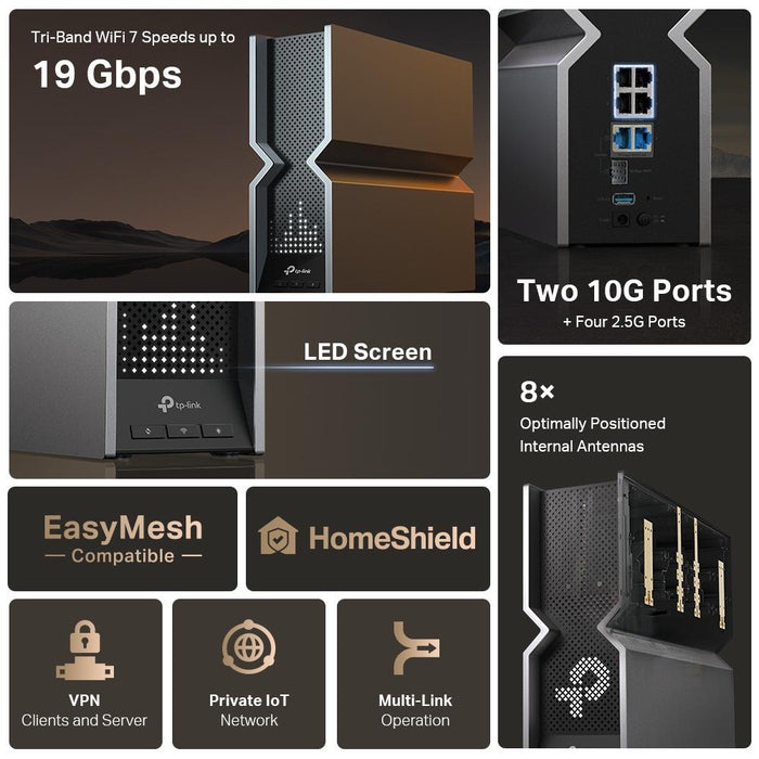 TP-Link Archer BE800 Tri-Band Wi-Fi 7 Wireless Router