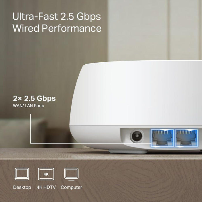 Mesh system TP-LINK Deco BE25 (3-pack), BE3600, 2x 2.5GbE, Wi-Fi 7