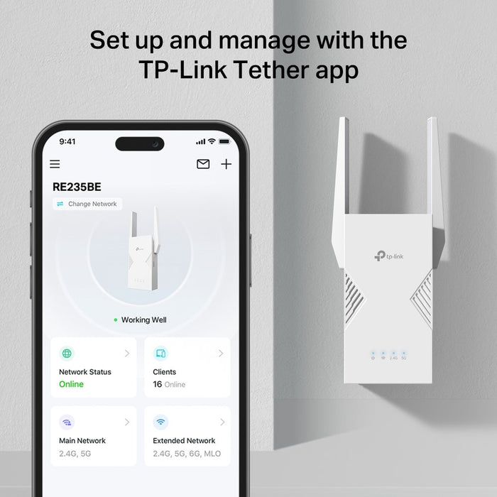 TP-Link BE3600 Network transmitter & receiver White 2500 Mbit/s