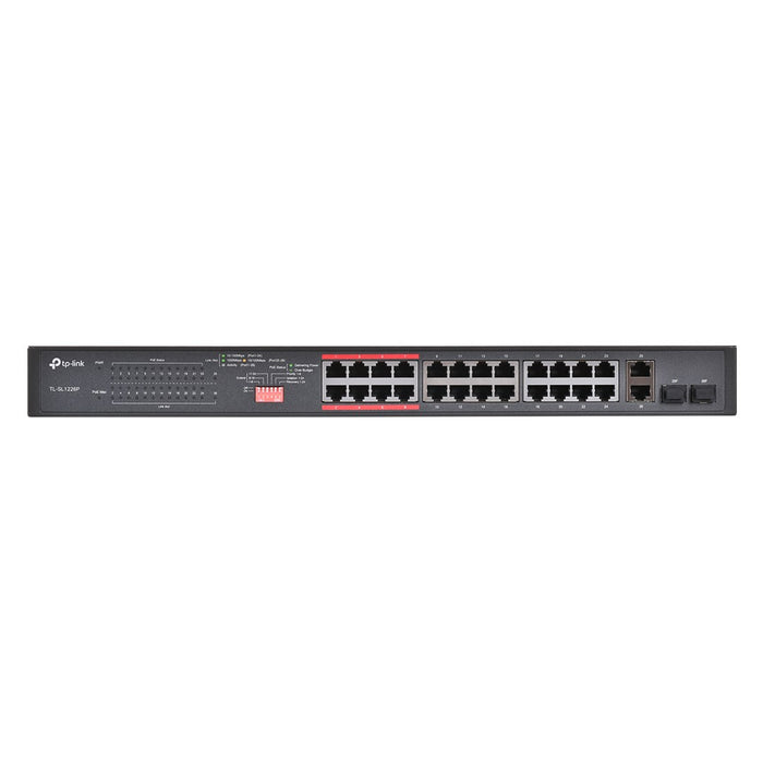 TP-Link 24-Port 10/100Mbps + 2-Port Gigabit Unmanaged PoE+ Switch