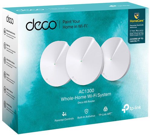 Wireless router TP-Link Deco M5, AC1300, 2.4/5 GHz, 400 - 867 Mbps, Gigabit, (3-pack)