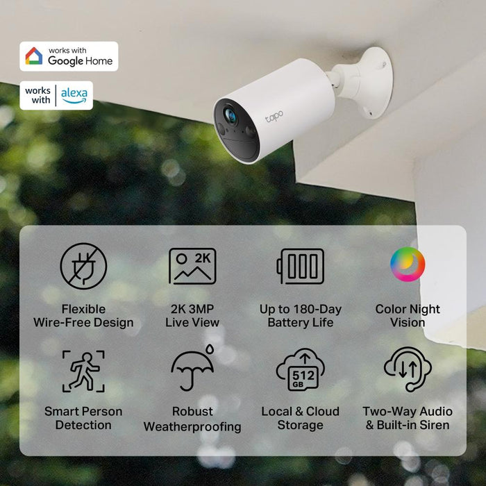 TP-Link Tapo C410 WiFi Security Camera, Outdoor/Indoor Installation - 2 Pieces