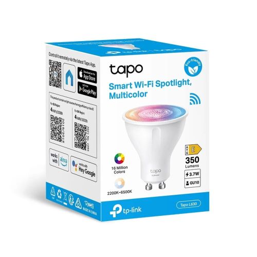 TP-Link Smart Spotlight Tapo L630, Wi-Fi, GU10, 3.7W, Dimmable, Multicolor EU