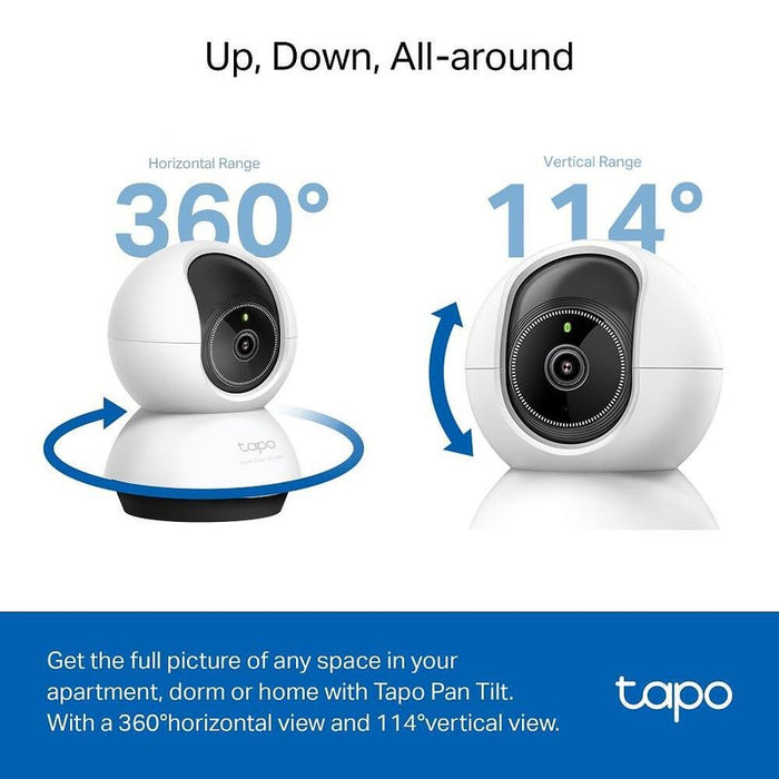 TP-Link Camera Tapo TC74 Wi-Fi Indoor Security Pan/Tilt, 1080P, Night Vision, 360 Degrees, White EU